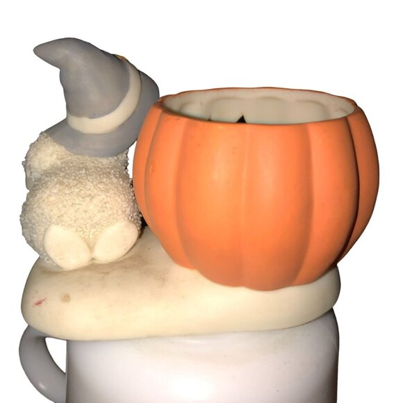DEPARTMENT 56 HALLOWEEN SNOW BABY WITCH CANDLE HOLDER JACK O LANTERN TEA LIGHT - Picture 2 of 4